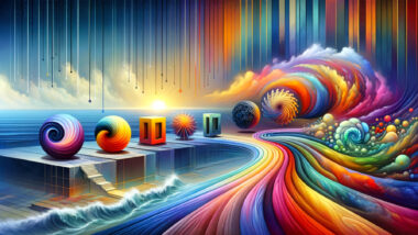 a vibrant and dynamic scene that abstractly represents the concept of 5-letter words ending in "o". The image features a series of colorful objects arranged to symbolize the progression towards the final "o", set against a backdrop that blurs the line between reality and imagination. This artistic interpretation captures the essence of the concept, focusing on creativity and diversity without directly depicting any specific word. (5 Letter Words Ending in O)